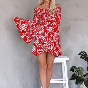 Vici bell sleeve smocked dress